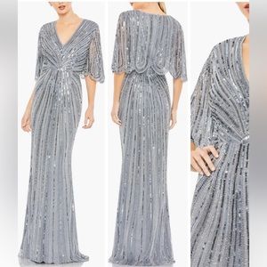 MAC DUGGAL WIDE SLEEVE SEQUIN GOWN